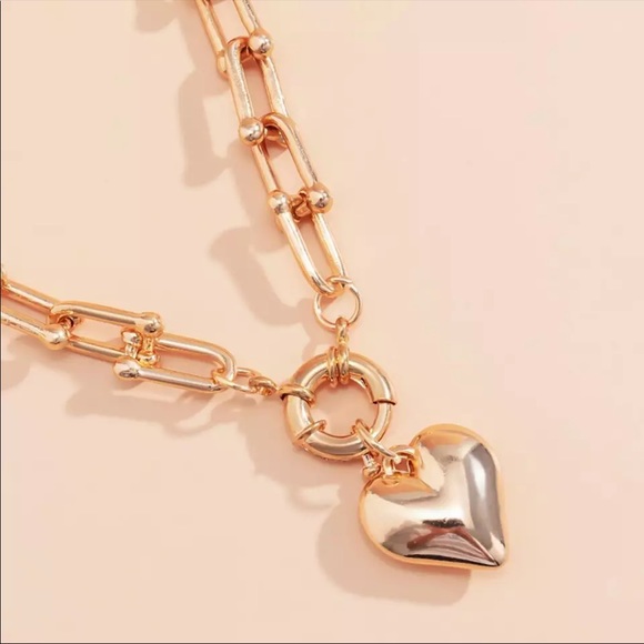 NEW 18K GOLD HOP LOVE HEART CHOKER NECKLACE - Picture 4 of 5